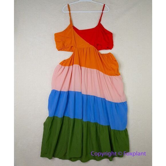 Eloquii Rainbow Tiered Dress With Cutouts, size 22 - Picture 10 of 16